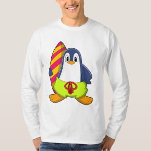 T-shirt Penguin comme surfer avec Surfer