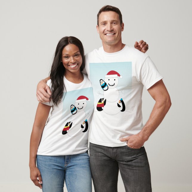 T-shirt Penguin Construire un hiver neige (Unisexe)