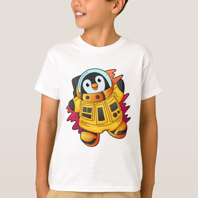 T-shirt Penguin en costume d'astronaute (Devant)