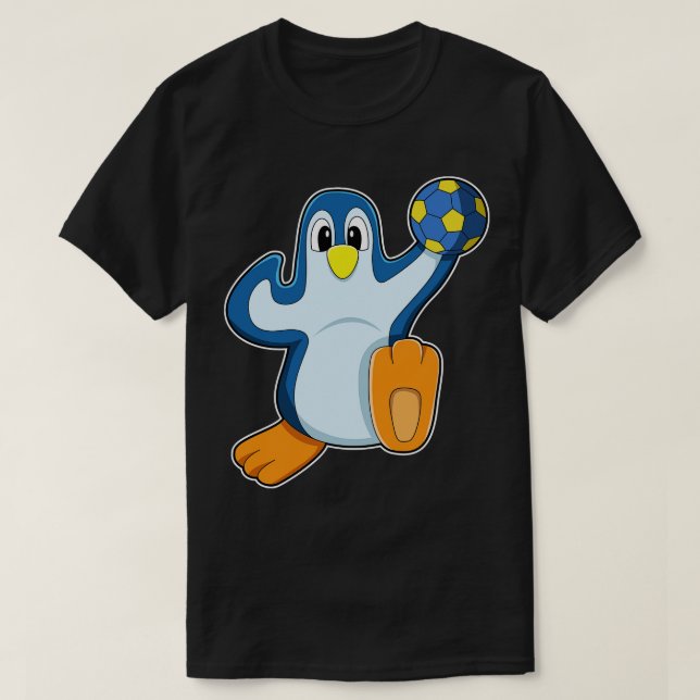 T-shirt Penguin en tant que joueur de handball avec Handba (Design devant)