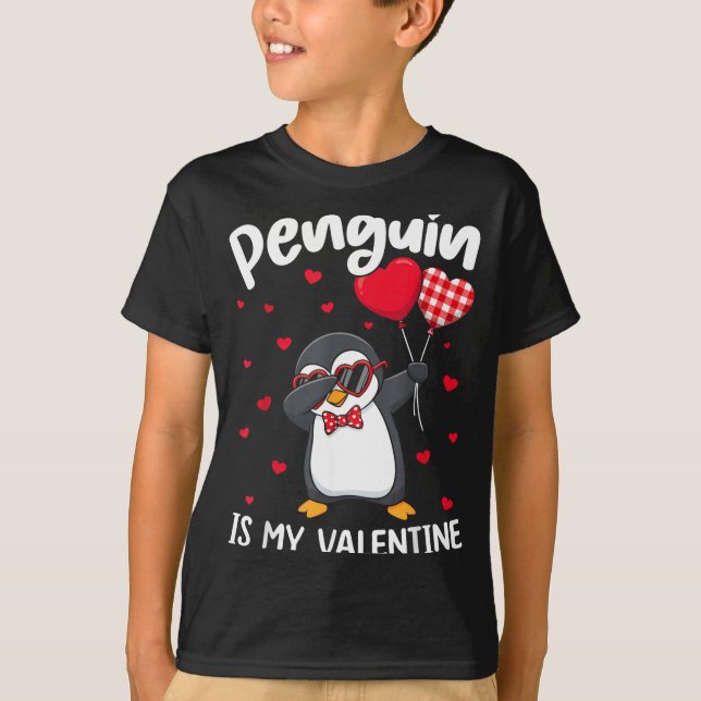 T-shirt Penguin Is My Valentine Funny Bird V Day Cute Anim (Devant)
