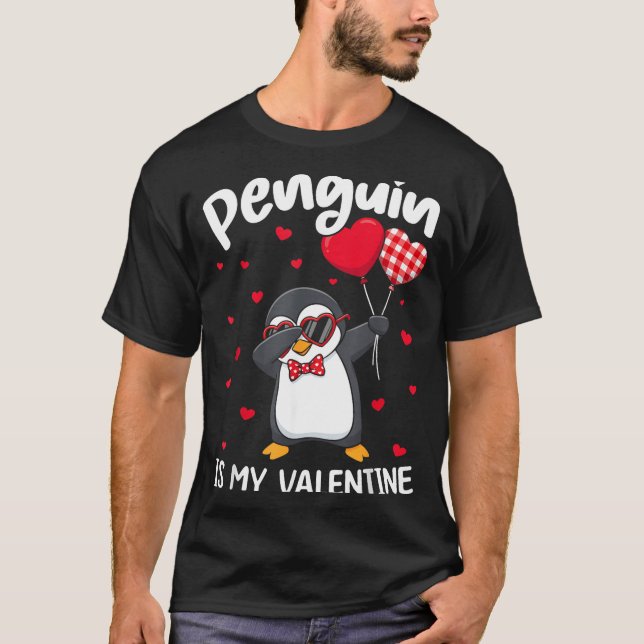 T-shirt Penguin Is My Valentine Funny Bird V Day Cute Anim (Devant)