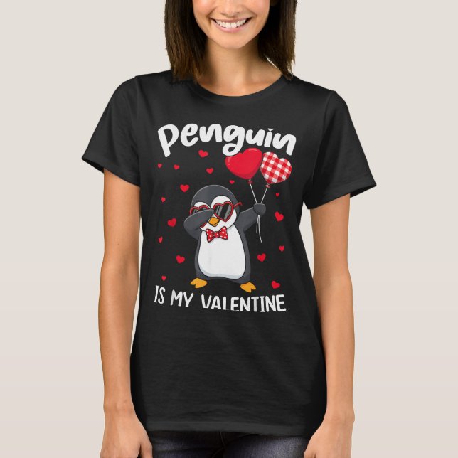 T-shirt Penguin Is My Valentine Funny Bird V Day Cute Anim (Devant)
