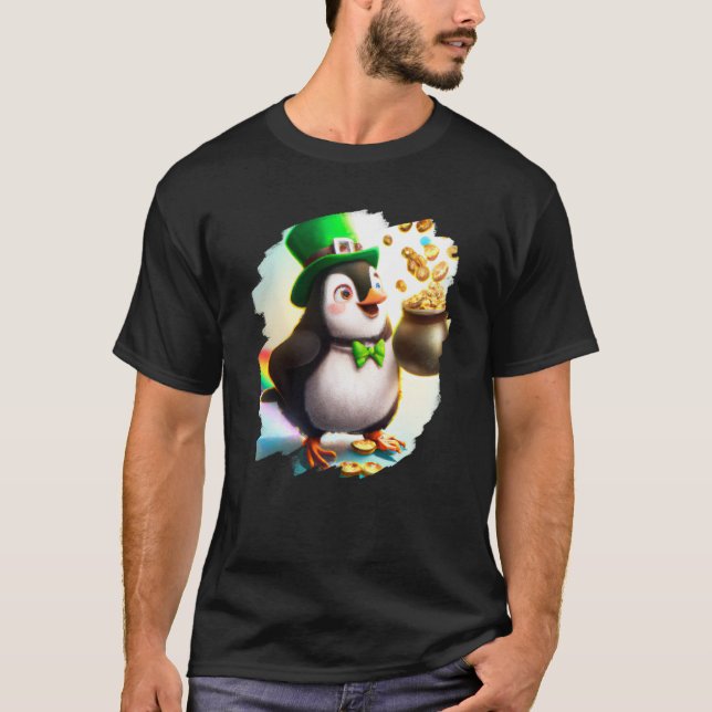 T-shirt Penguin Leprechaun Penguins St Patricks Day (Devant)