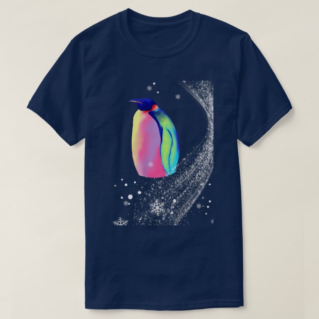 T-shirt Penguin With Snow Swirl  (Design devant)