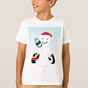 T-shirt Penguins bâtiment Snowman hiver