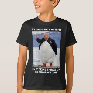 T-shirt Penguins contre les tarifs douaniers Mains de prot