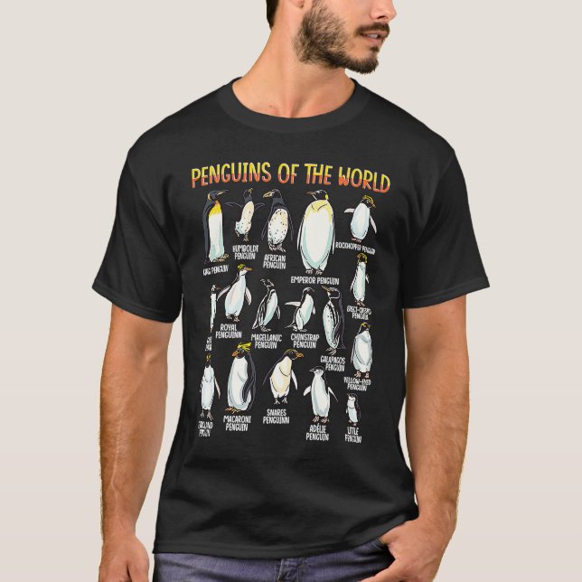T-shirt Penguins of the World Zookeeper Sea Animal Penguin (Devant)