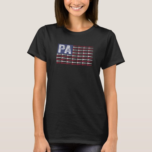 T-shirt Pennsylvania Home State PA American Flag Patriotic (Devant)