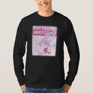 T-shirt Pensée occupée à propos des filles mignonne Pastel
