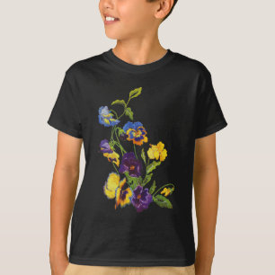 T-shirt Pensées brodées par Nouveau d'art