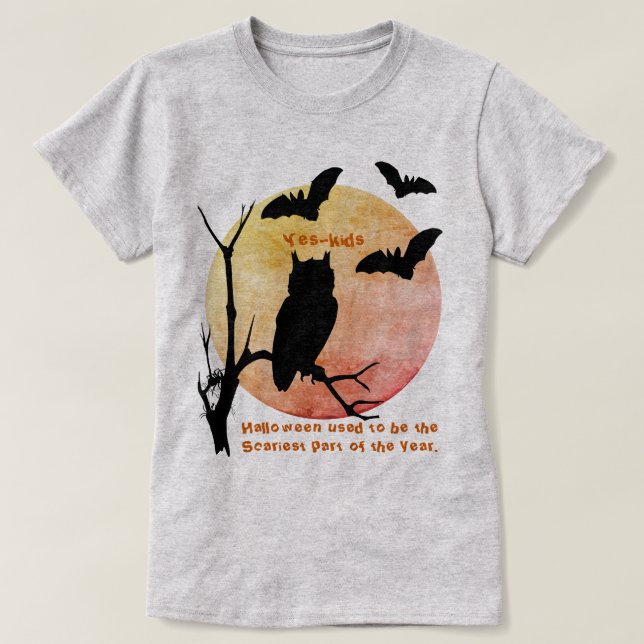 T-shirt Pensées effrayantes Orange Halloween (Design devant)