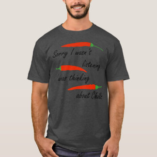 T-shirt Penser aux piments nourriture épicée
