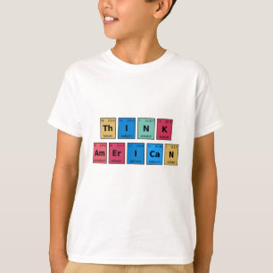 T-shirt Pensez à la table périodique américaine