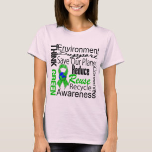 T-shirt Pensez à l'environnement écologique Collage