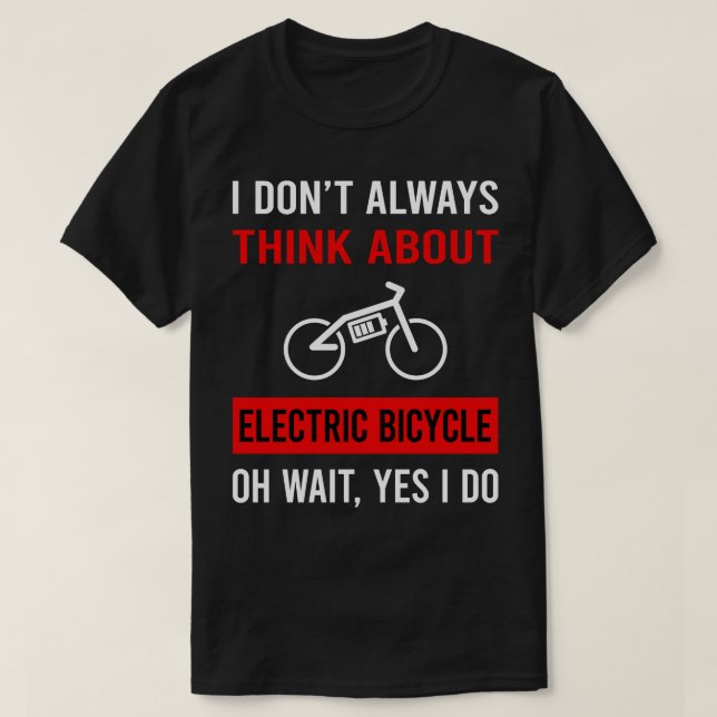 T-shirt Pensez À Vélo Électrique E Vélo Ebike (Design devant)