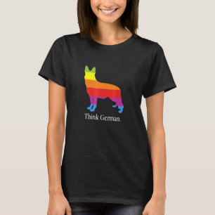 T-shirt Pensez allemand berger chien propriétaire Pop Tech