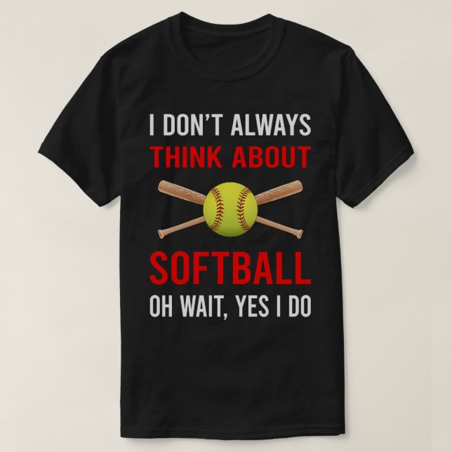 T-shirt Pensez au softball (Design devant)