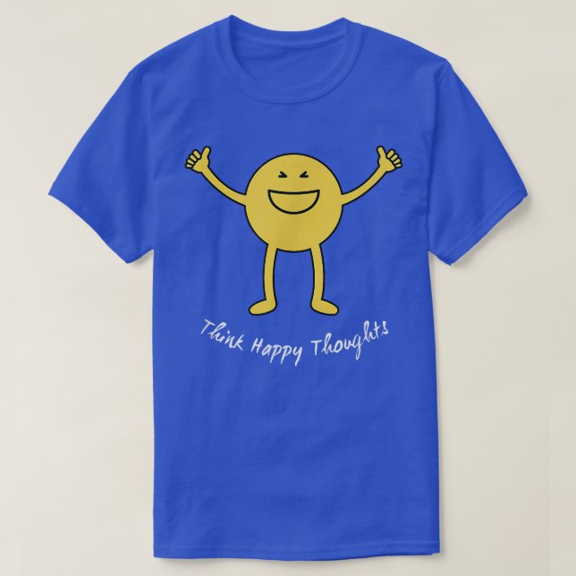 T-shirt Pensez Happy Thoughts Jote Jaune Sourire Visage dr (Design devant)