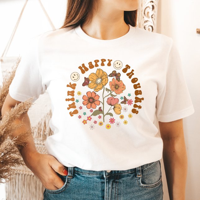 T-shirt Pensez Happy Thoughts Shirt Good Vibes Graphic Tee (Créateur téléchargé)