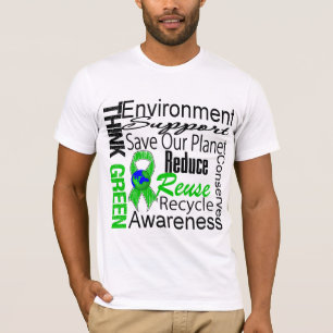 T-shirt Pensez le collage vert d'environnement