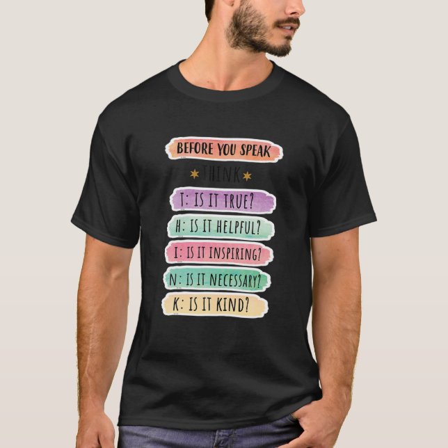 T-shirt PENSEZ VRAIMENT Utile Inspirer Nécessaire Enseigne (Devant)