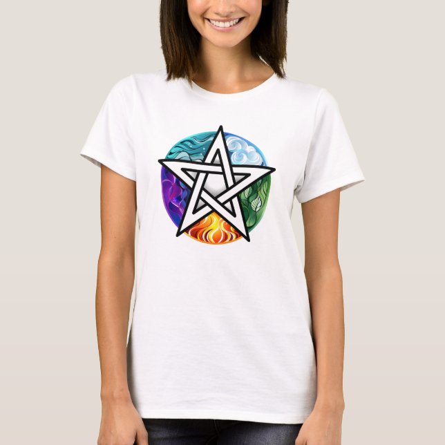 T-shirt pentagramme du Wiccan (Devant)