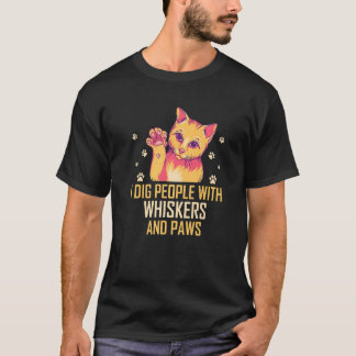 T-shirt People with Whiskers and Paws Cat Lover Friends Ki