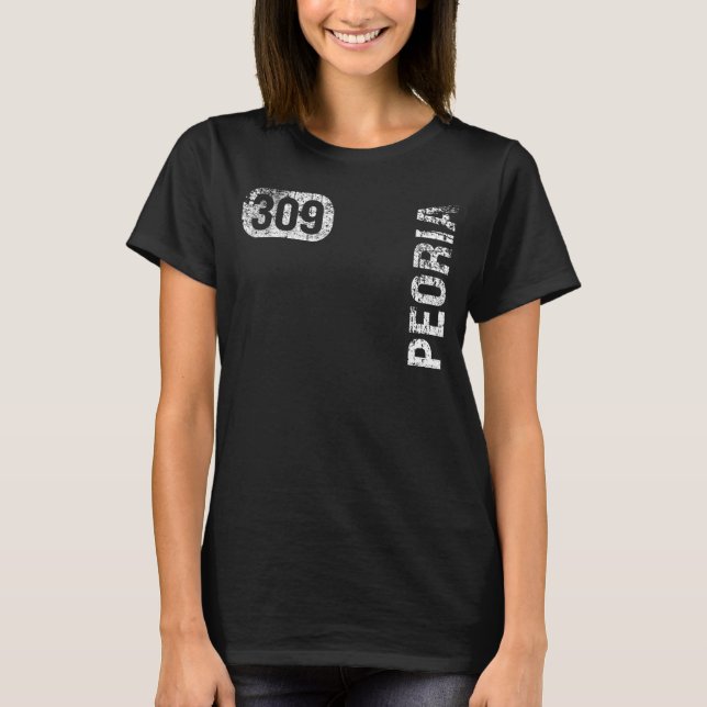 T-shirt Peoria Illinois 309 Indicatif régional Rétro Vinta (Devant)