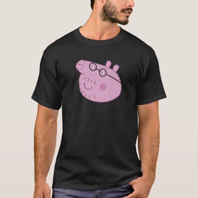 T-shirt Peppa Pig Happy Daddy Pig Big Face Premium  (Devant)