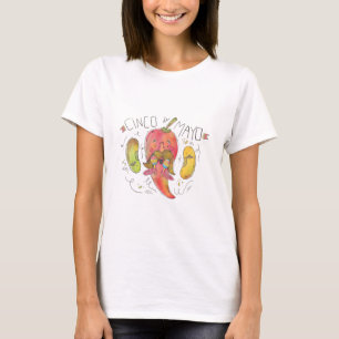T-shirt Pepper, haricots, Cinco de Mayo