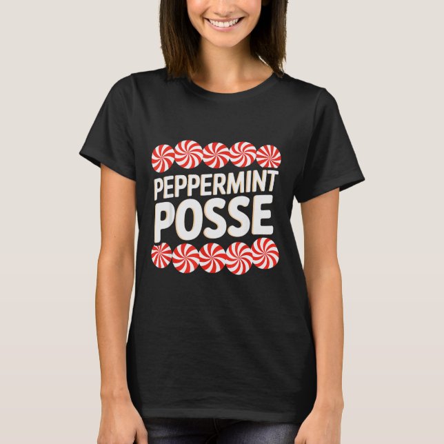 T-shirt Peppermint Sse Festive Christmas Candy Theme Famil (Devant)