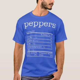 T-shirt Peppers Nutrition Facts Drôle Thanksgiving Christa