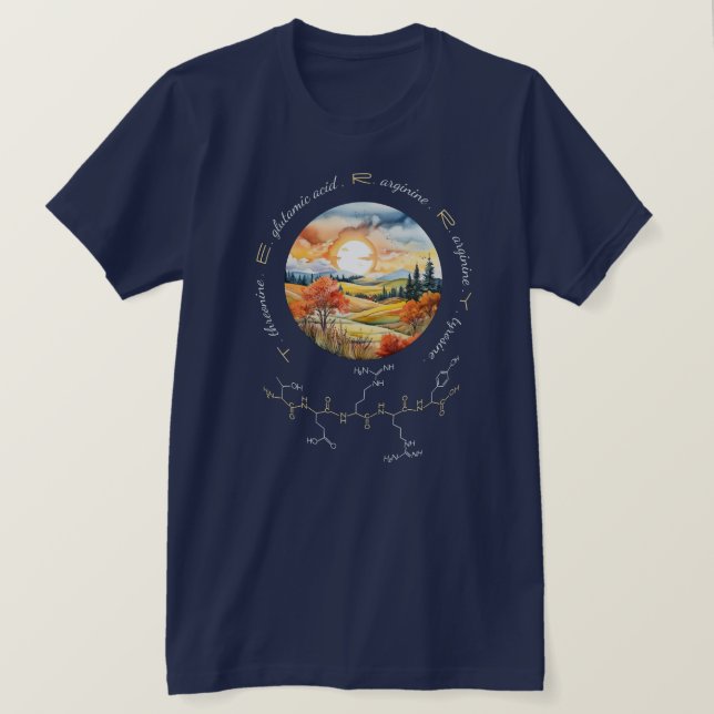 T-shirt peptide TERRY, Lune 1 avec texte personnalisé, fon (Design devant)