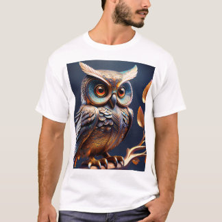 T-shirt Perched Wisdom — Handcrafted Metal Owl Wall Sculpt
