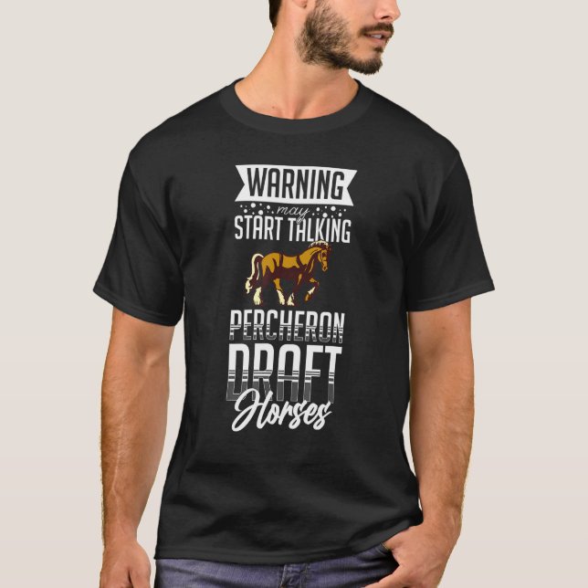 T-shirt Percheron Ébauche Cheval Cheval Cheval Équitation  (Devant)