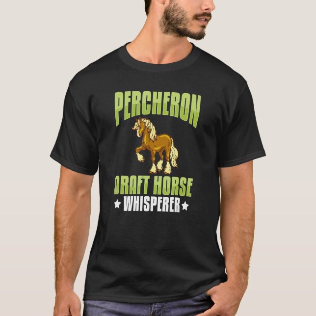 T-shirt Percheron Ébauche Cheval Cheval Cheval Équitation  (Devant)