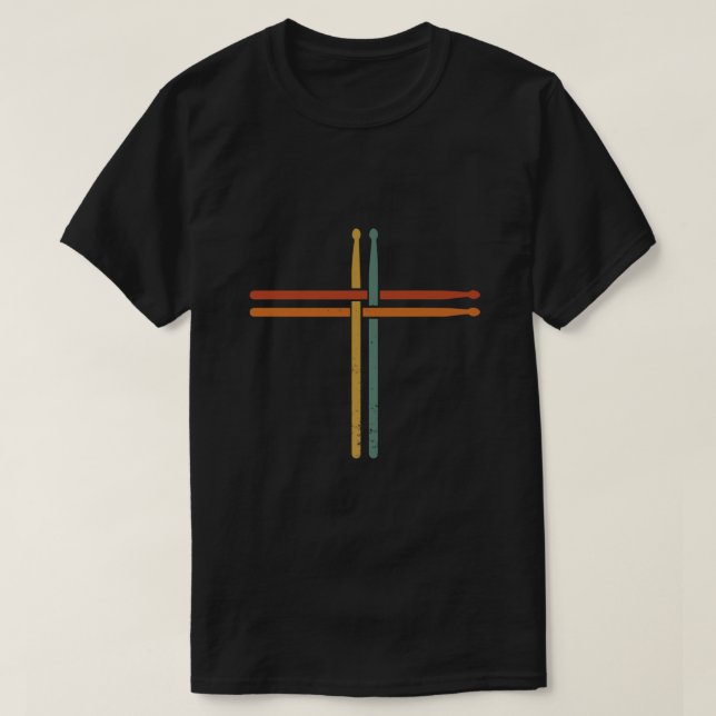 T-shirt Percussion de tambour Jésus Chrétien Drummer Drum  (Design devant)