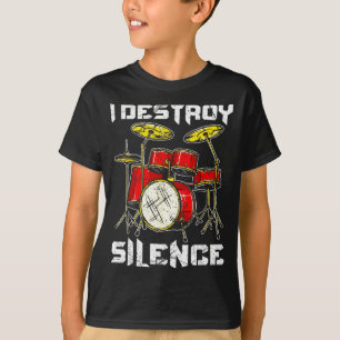 T-shirt Percussionniste de batterie batteurs je détruis le