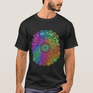 T-shirt Perdu dans la Mandala Graphique Néon Arc-en-Ciel V