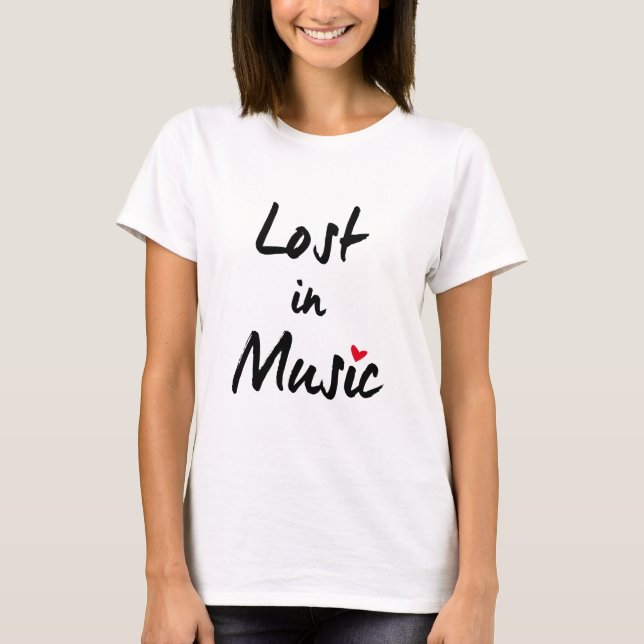 T-shirt Perdu dans la musique, j'aime la musique (Devant)