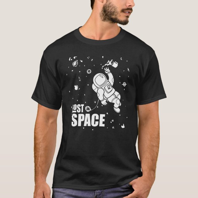 T-shirt Perdu dans l'astronaute spatial (Devant)