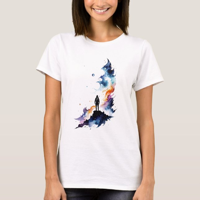 T-shirt Perdu dans le cosmos Watecolor (Devant)