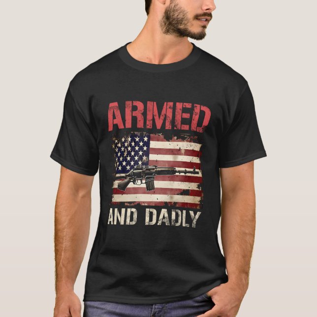 T-shirt Père Armé Et Mortel Pour Fête des pères Usa (Devant)