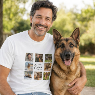 T-shirt Père chien GSD papa photo montage blanc