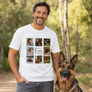 T-shirt Père chien papa photo montage blanc