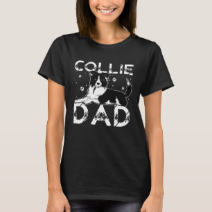 T-shirt Père collie chiens collie père promenant collie