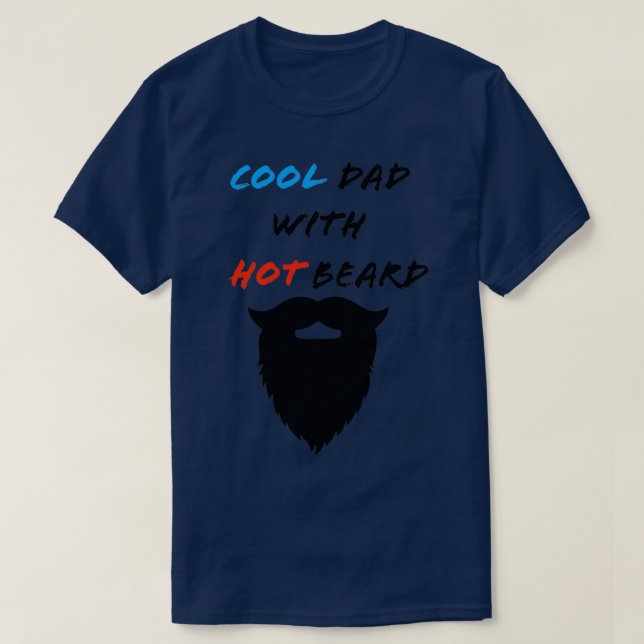 T-shirt Père cool avec barbe chaude (Design devant)