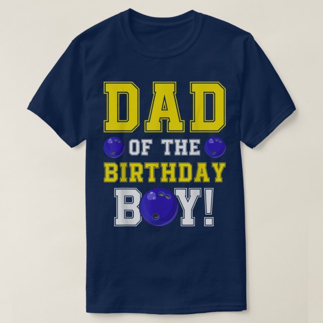 T-shirt Père de l'Anniversaire Joueur du boy Bowling Lover (Design devant)