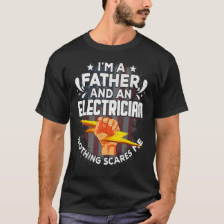 T-shirt Père de l'électricien américain du drapeau patriot